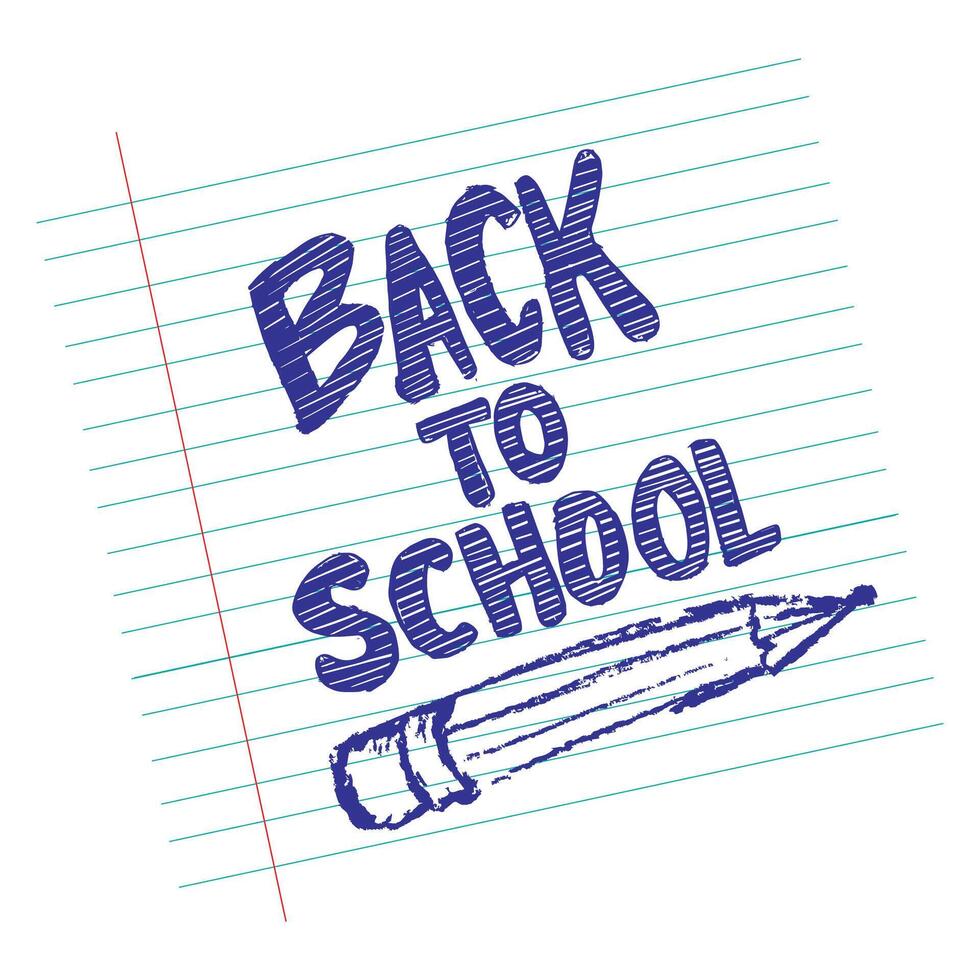 Back to school. Hand drawn lettering with pencil. vector