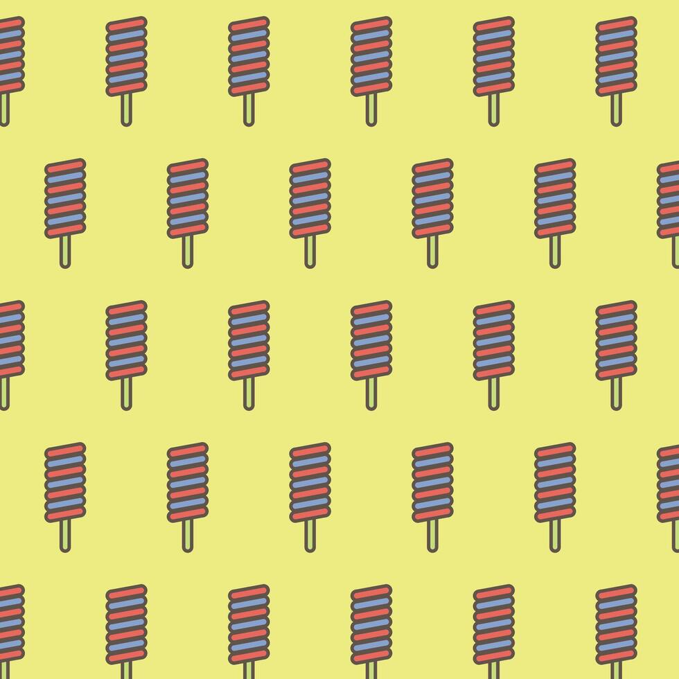 pattern made with ice cream in yellow background vector