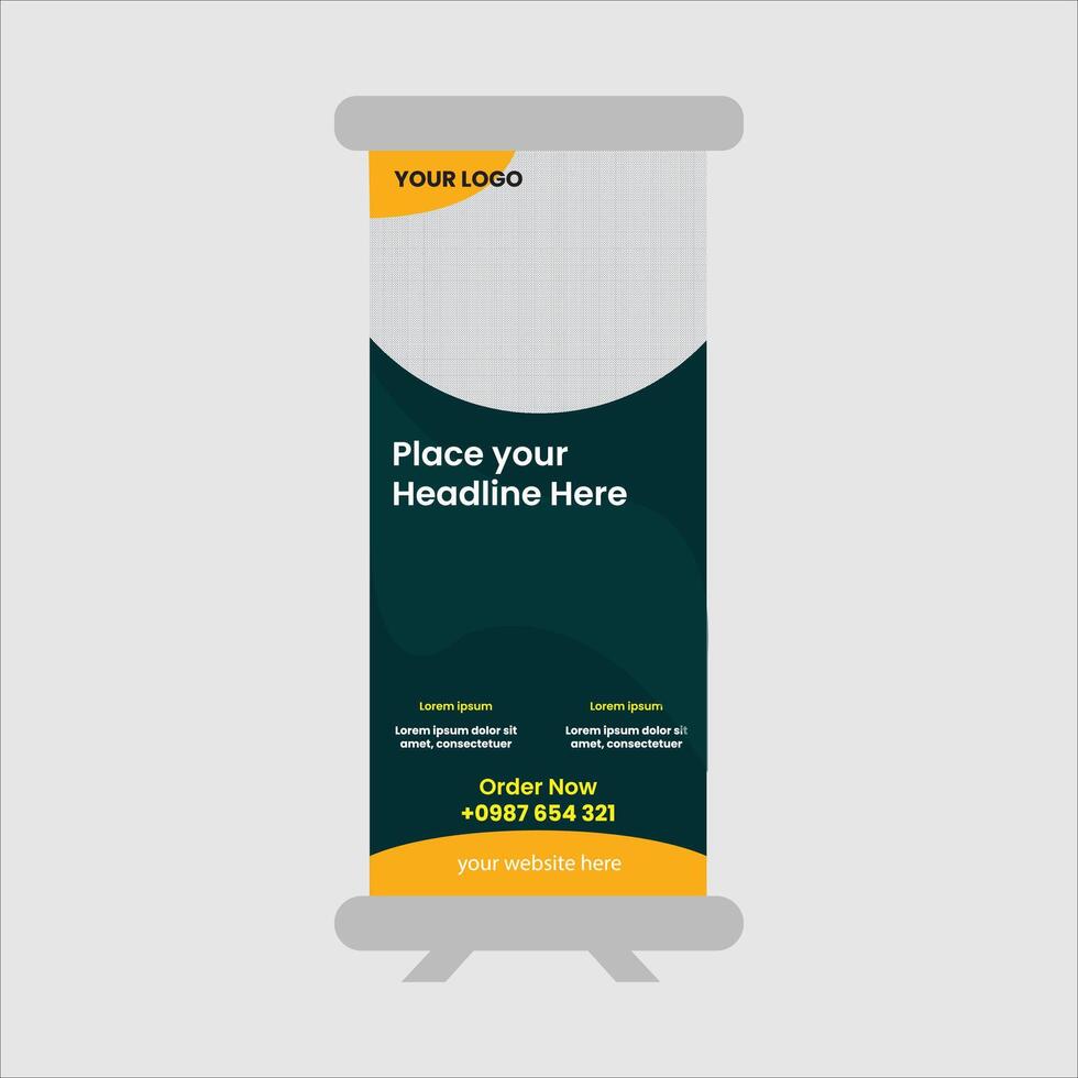 Restaurant roll up banner vector