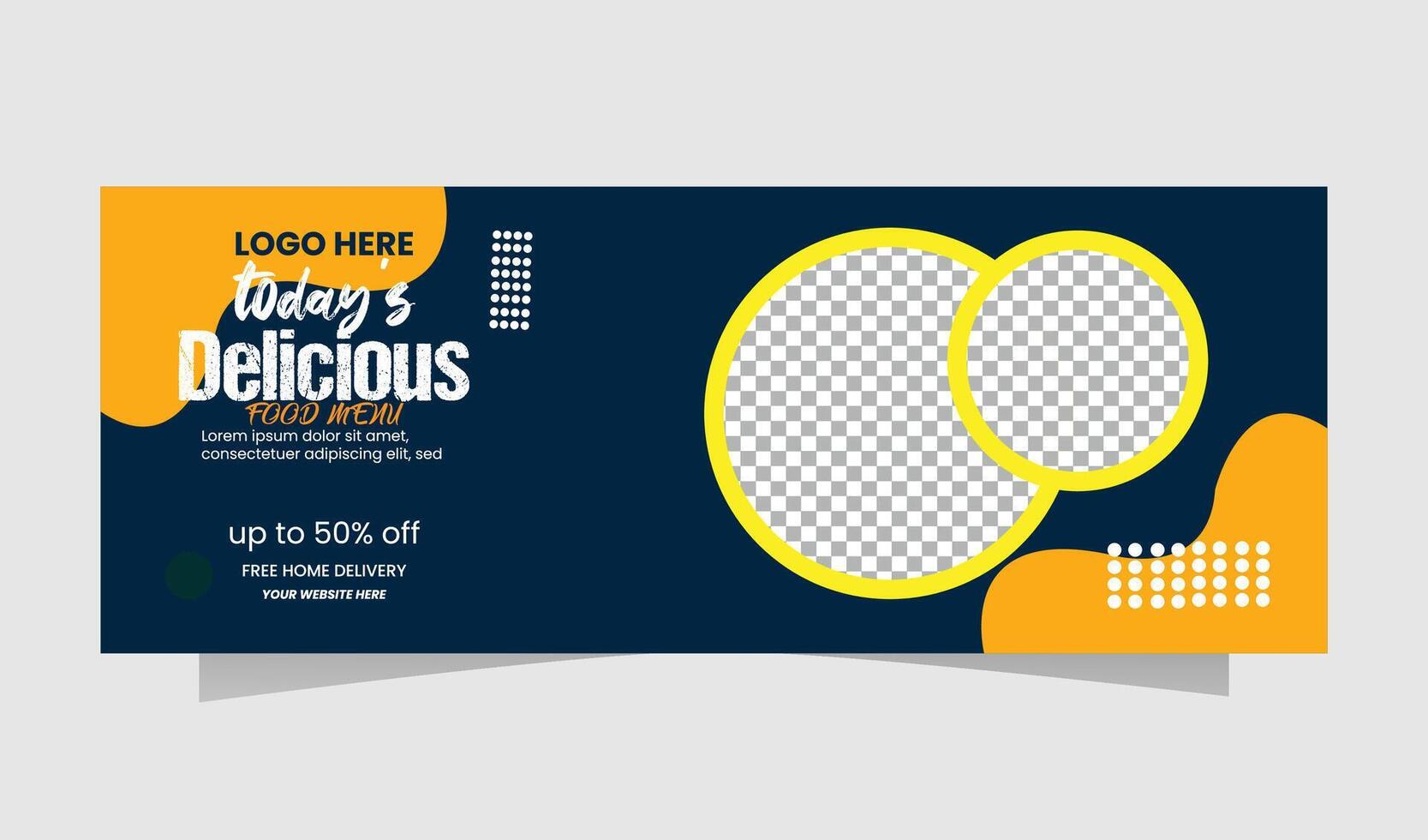 Flat style food sale banner vector