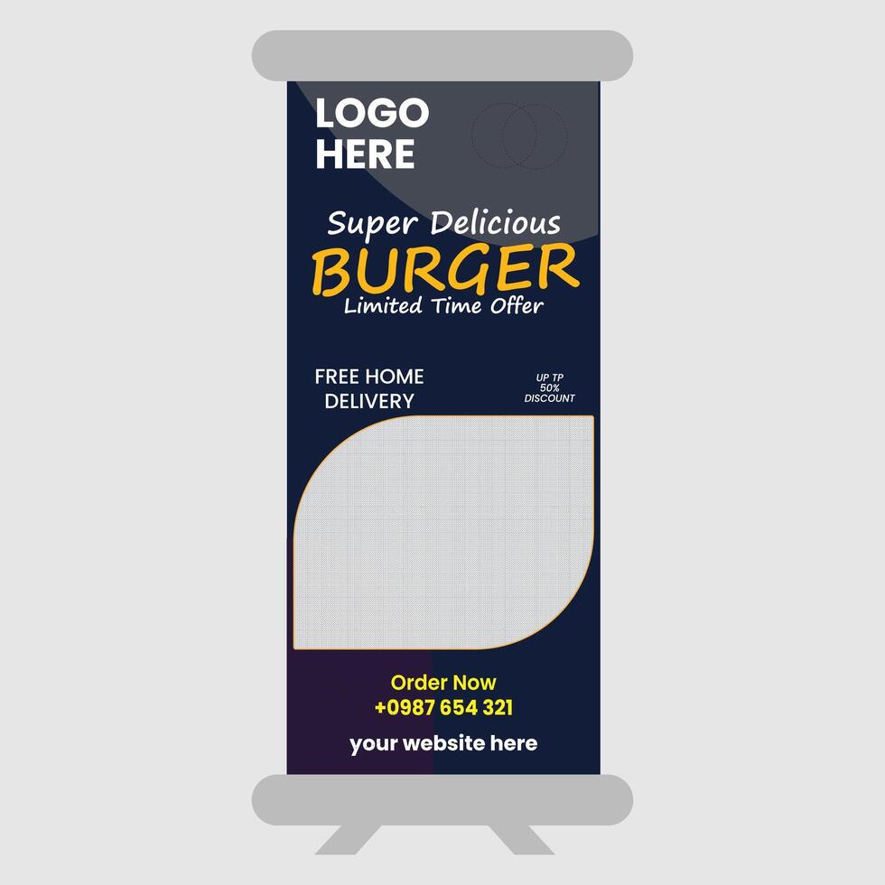 Restaurant roll up banner vector