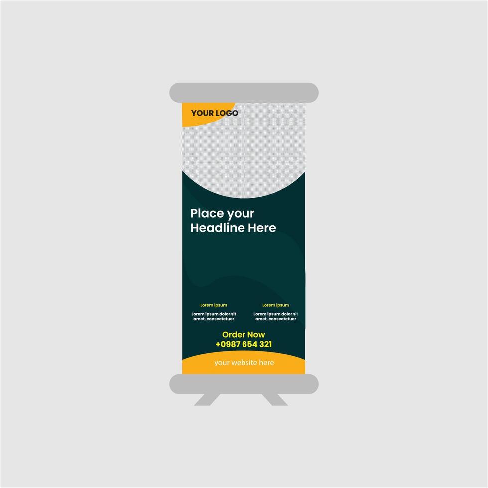 Restaurant roll up banner vector