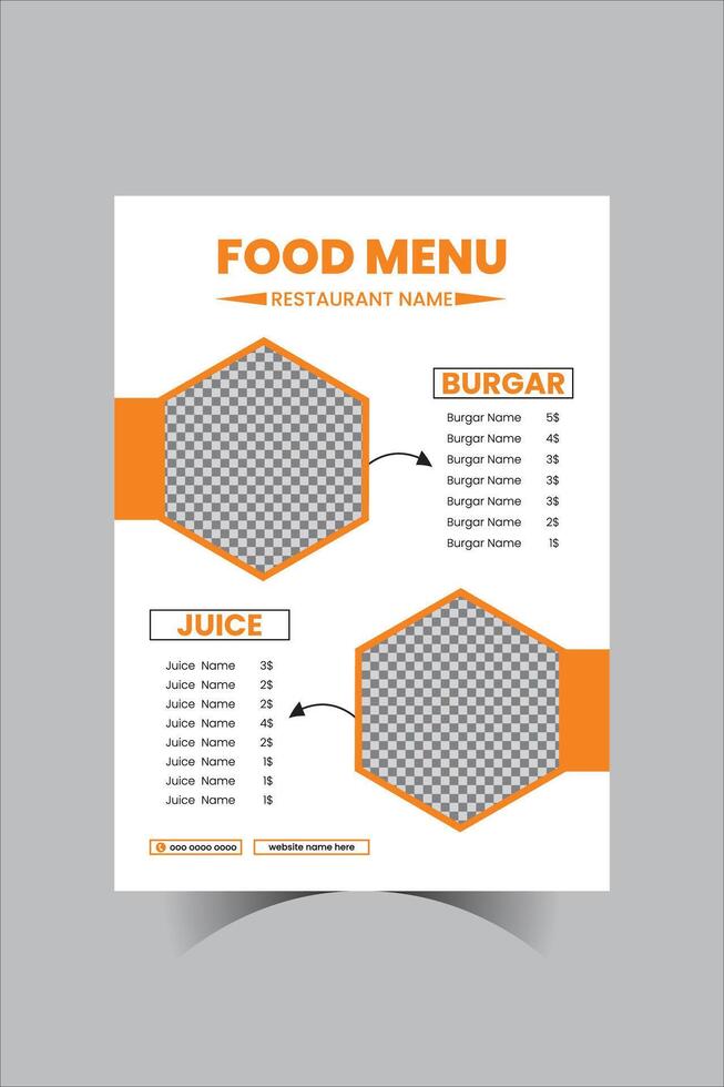 Menu design template vector