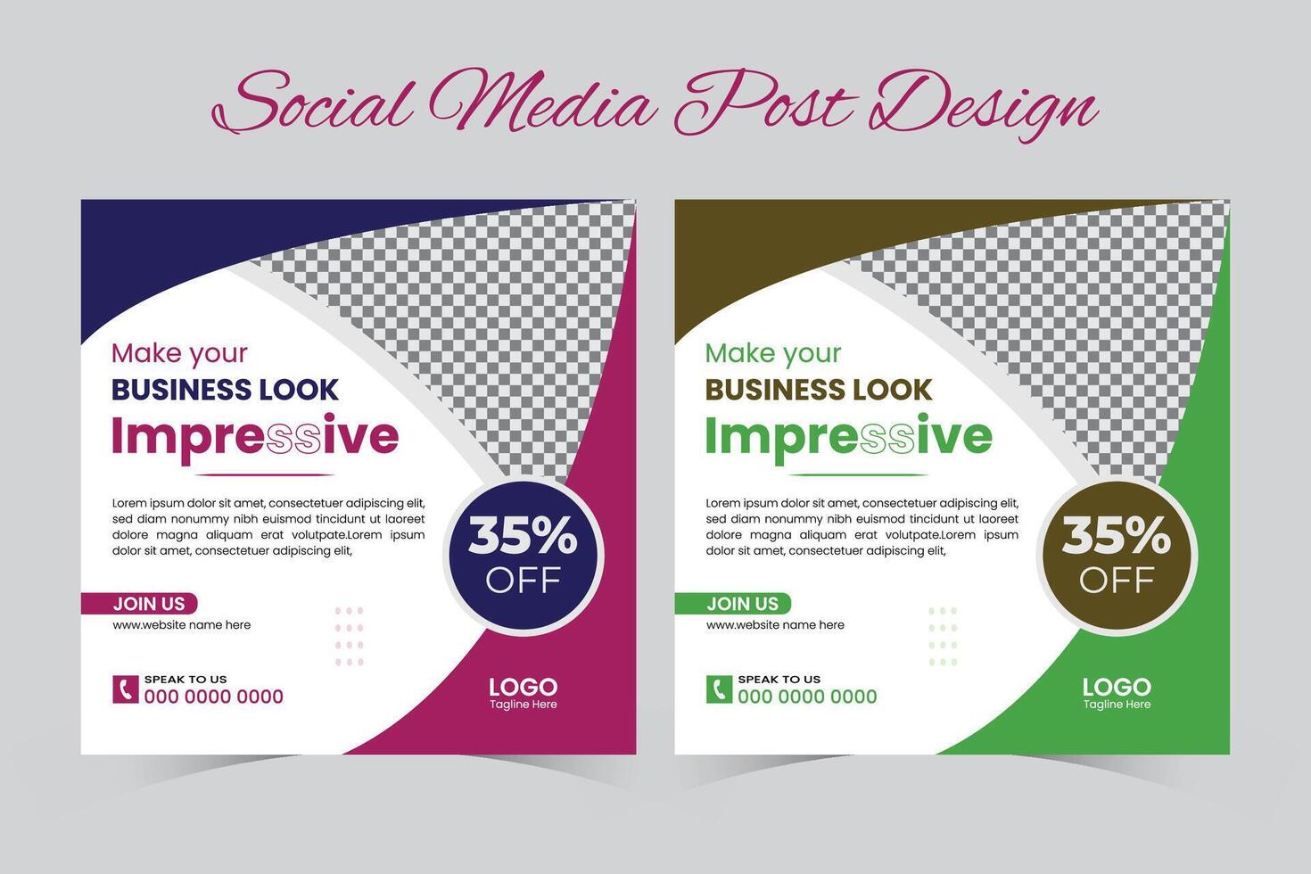 Social media post design template vector