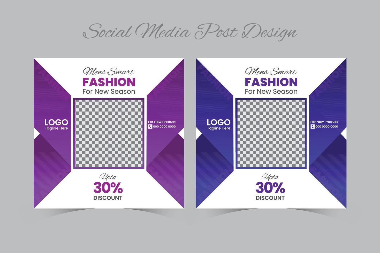Social media post design template vector