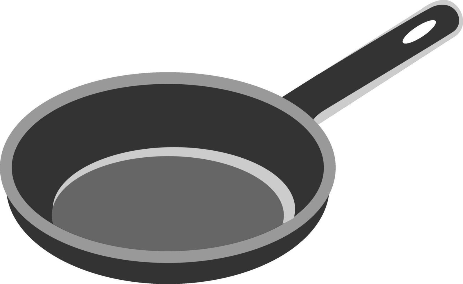Black Cast Iron frying pan isolated on white background illustration. vector