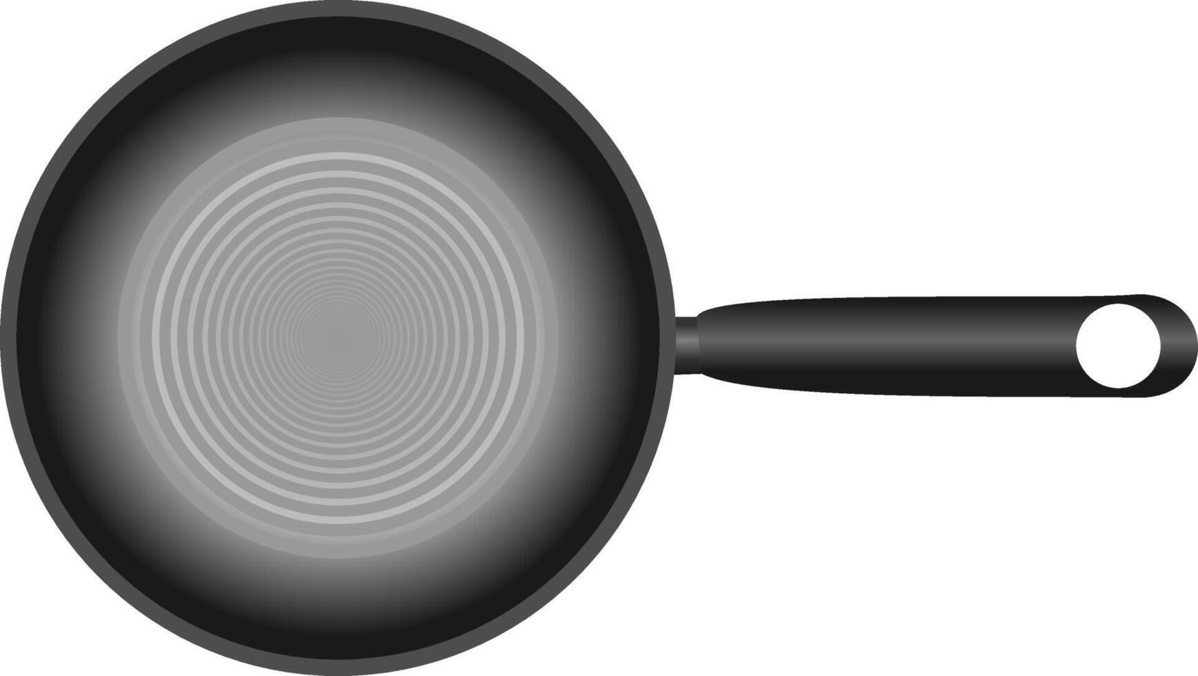 Black Cast Iron frying pan isolated on white background illustration. vector