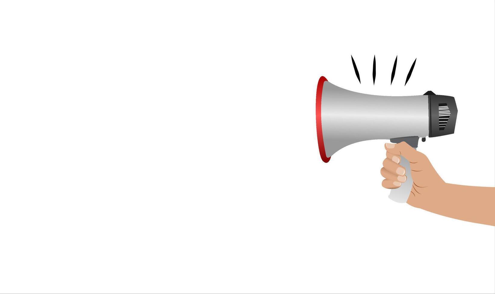 girl holding megaphone on clean white background. For international women's day, banner, poster, advertising, For web. vector