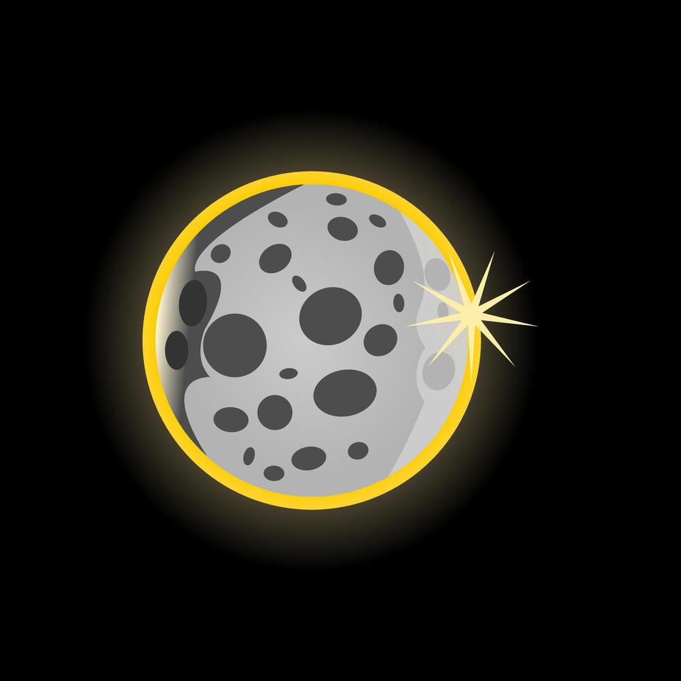 Total eclipse illustration. vector