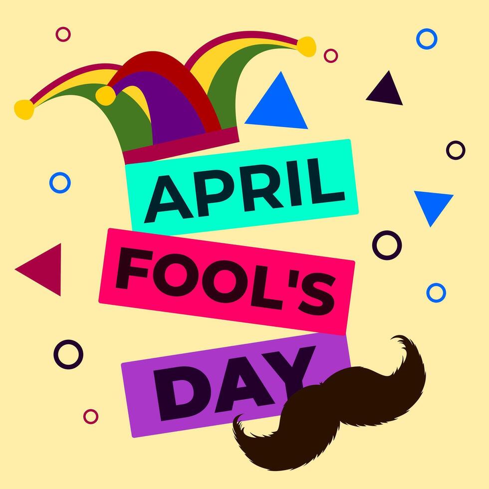 Fool April, April Fool, April foil, April Fool's Day square banner illustration vector