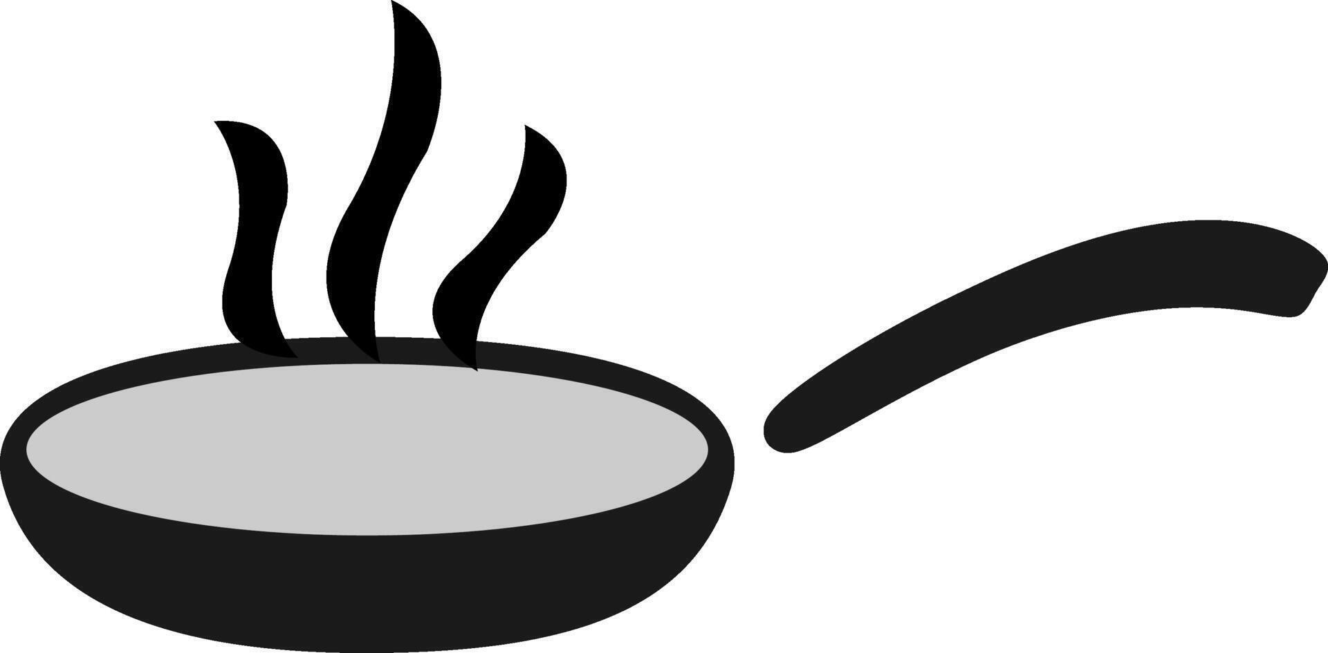 Sizzling Elegance Isolated Illustration of a Black Cast Iron Frying Pan on White Background vector