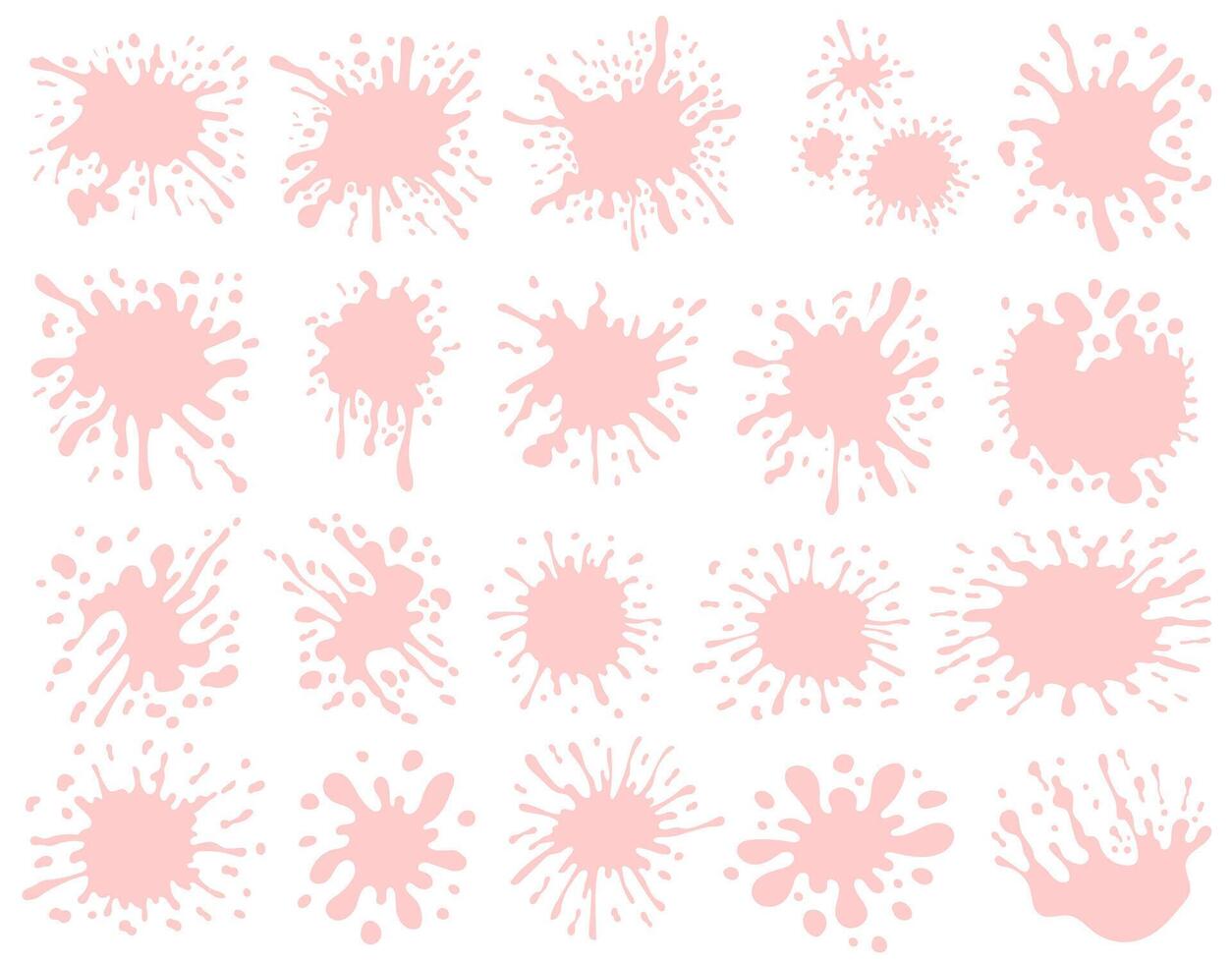 Set of Splash of Strawberry Milk vector