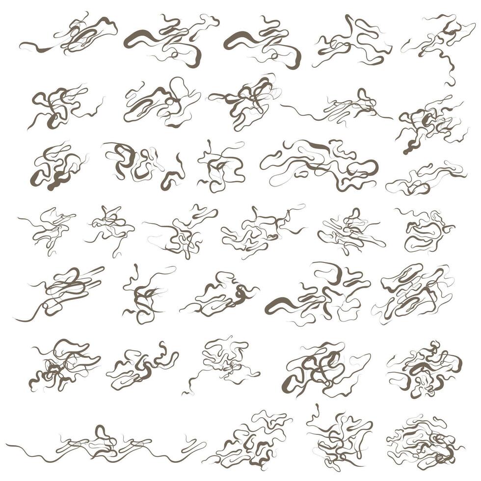 Set of Abstract Doodle Lines vector