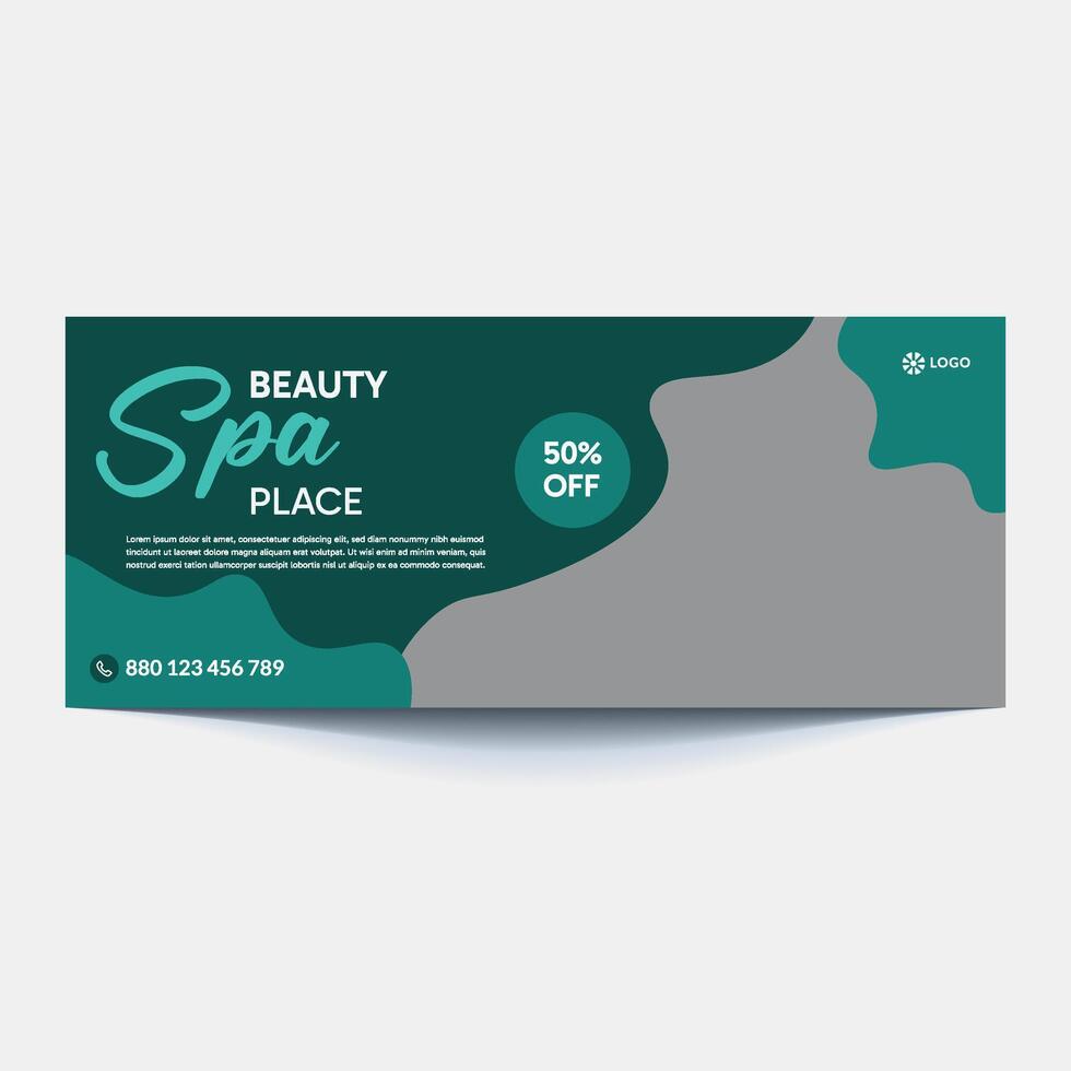 spa and beauty banner template. Spa, beauty, and massage social media post. Flat design with a photo space. Usable for social media, banner, and web internet vector