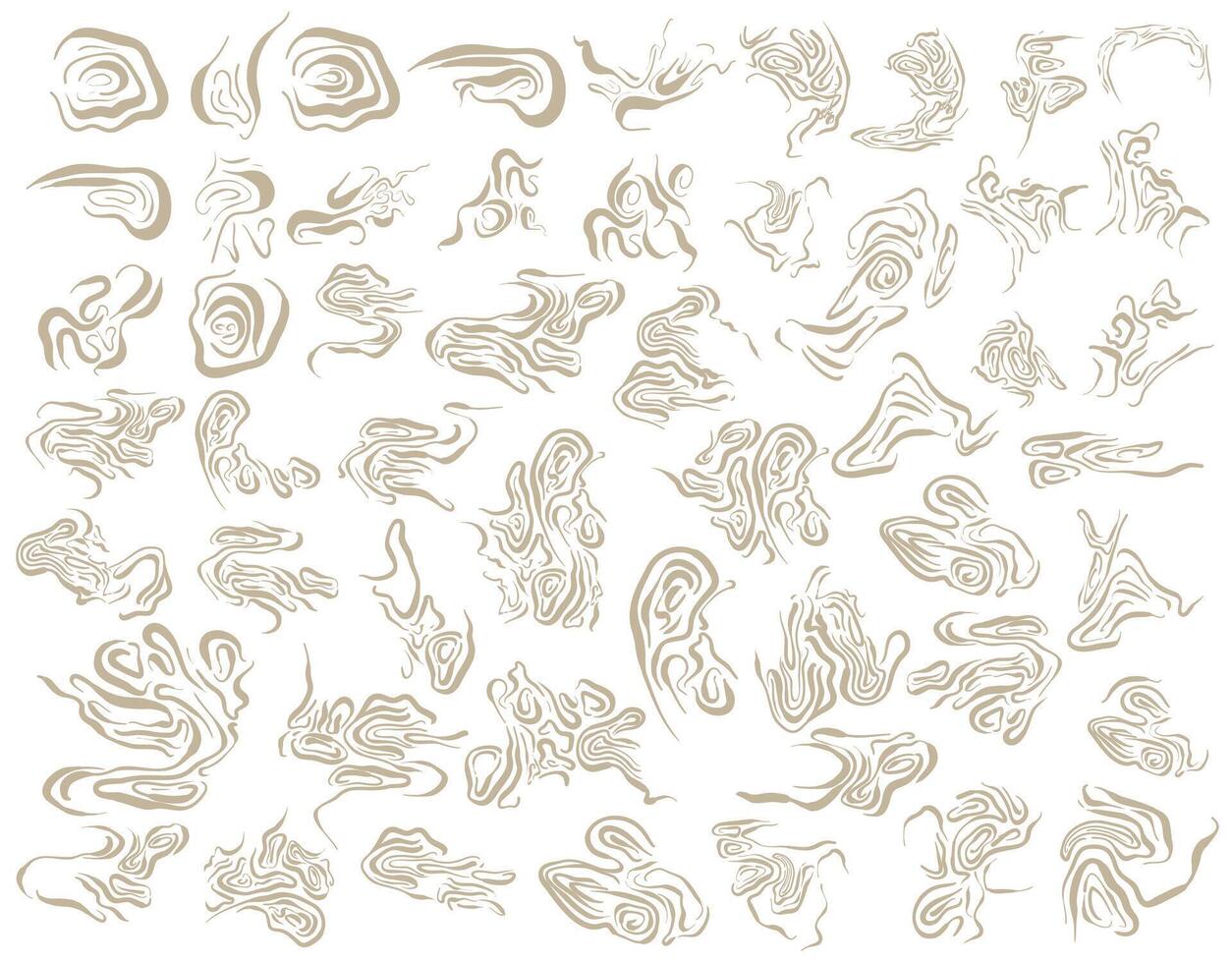Set of Abstract Wavy Doodle Line Element vector