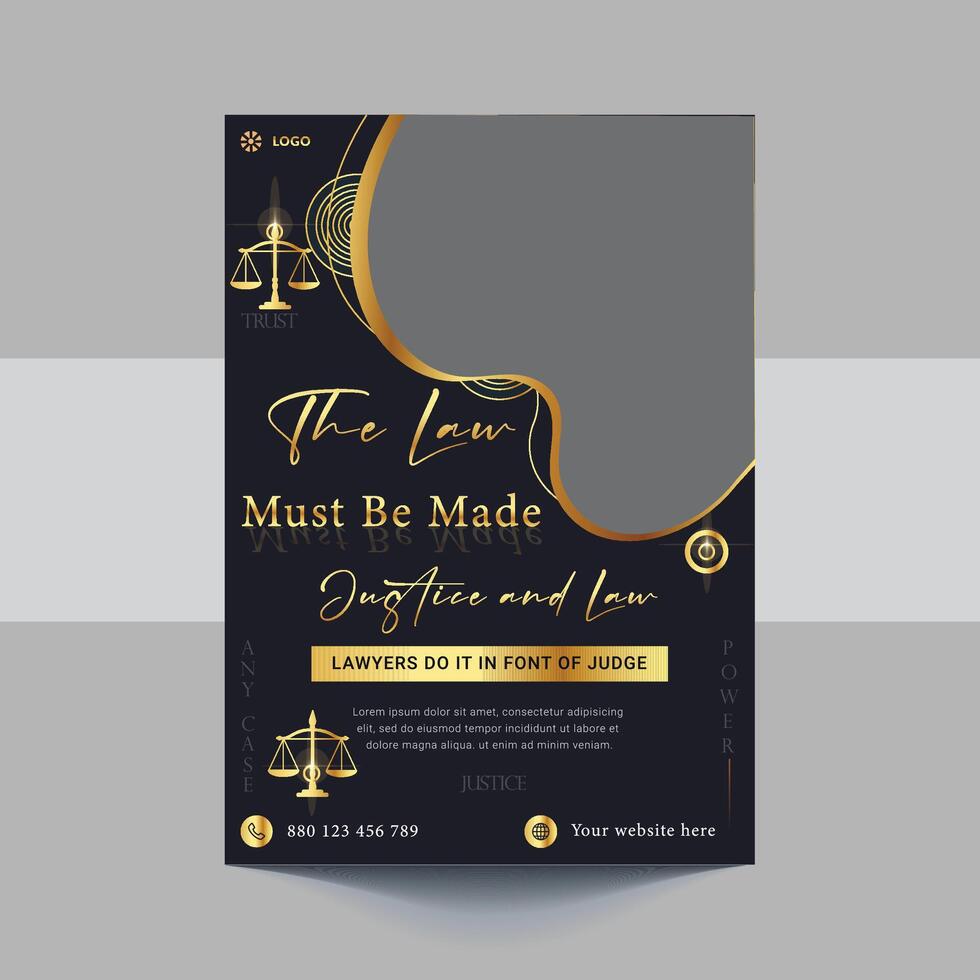 A4 Law Firm Flyer Template, Law Firm and Legal Services Flyer, Law Firm And Consultancy Flyer, Legal Corporate Law Firm Business Flyer poster leaflet or pamphlet template design vector