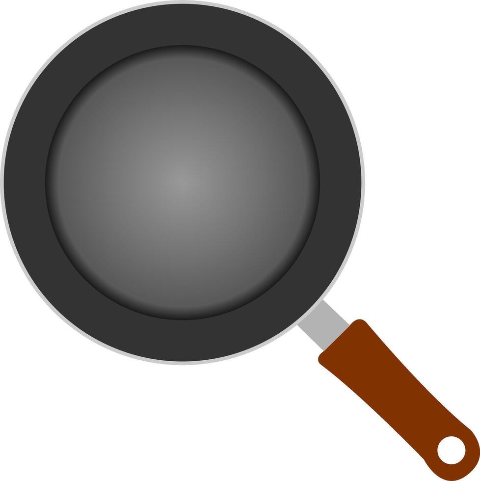 Professional Culinary Excellence Black Cast Iron Frying Pan for Business Marketing and Restaurant Promotions - Illustration on White Background vector