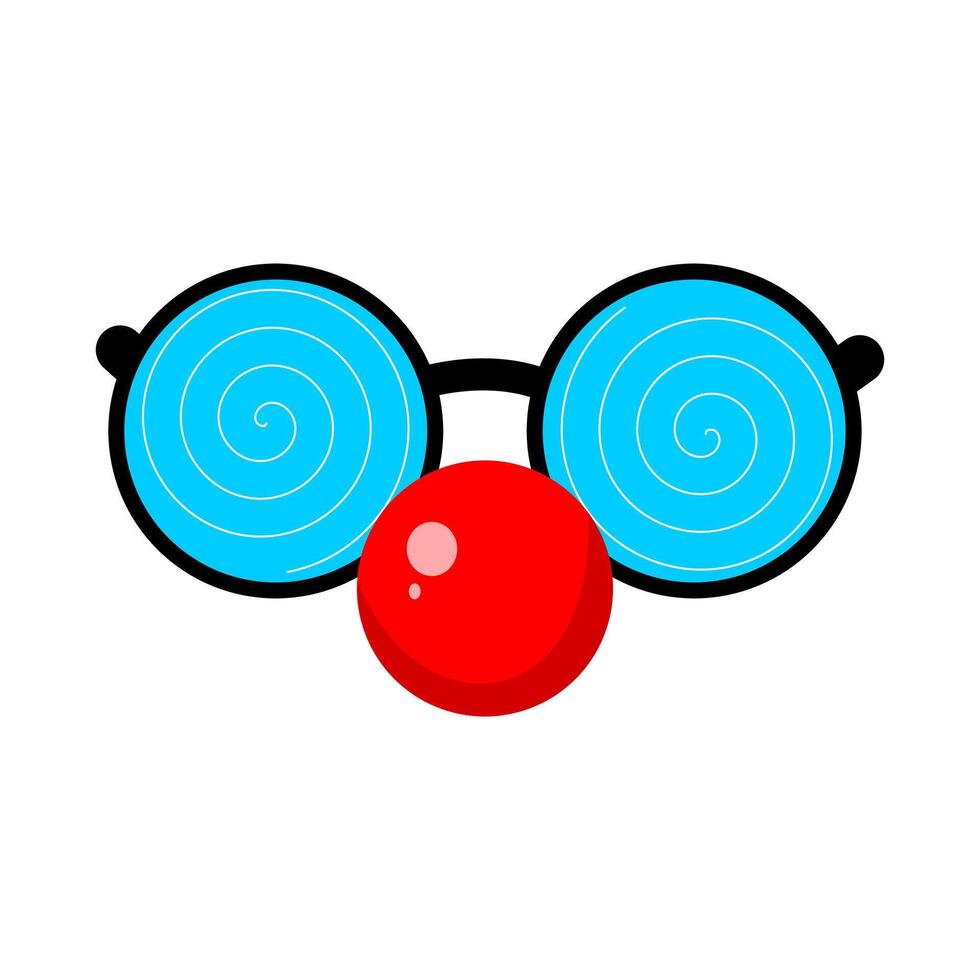 Clown Red Nose and Clown glasses vector