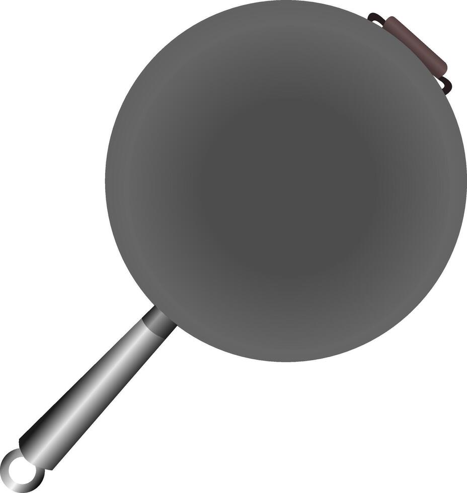 Isolated Black Cast Iron Frying Pan Culinary Illustration on White Background vector