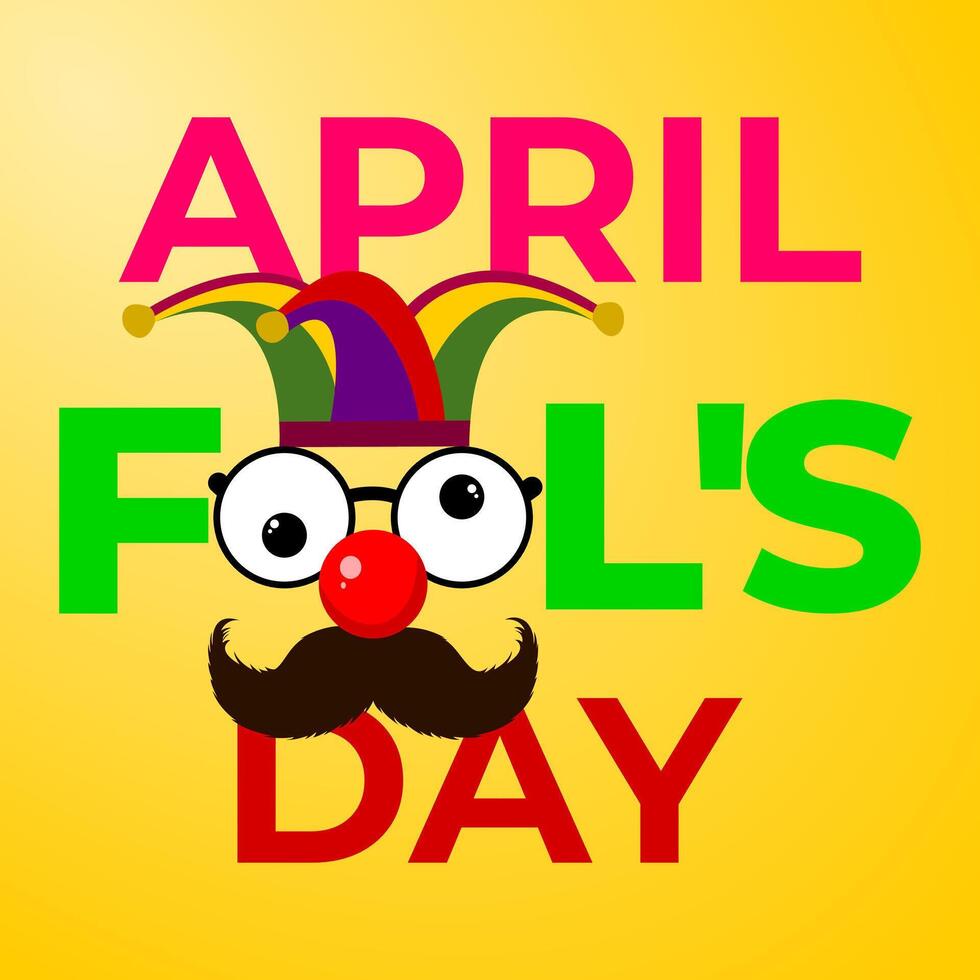 April Fool, Fool April, April foil, April Fool's Day square banner illustration vector