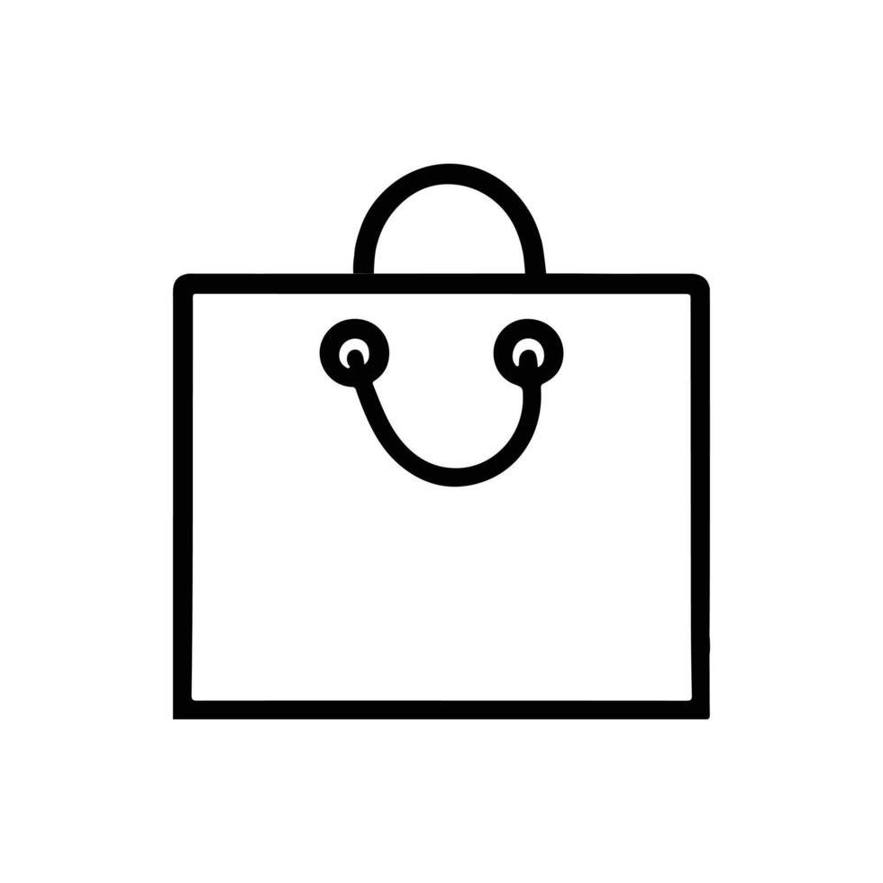 compras bolsa. papel bolso sencillo línea icono vector