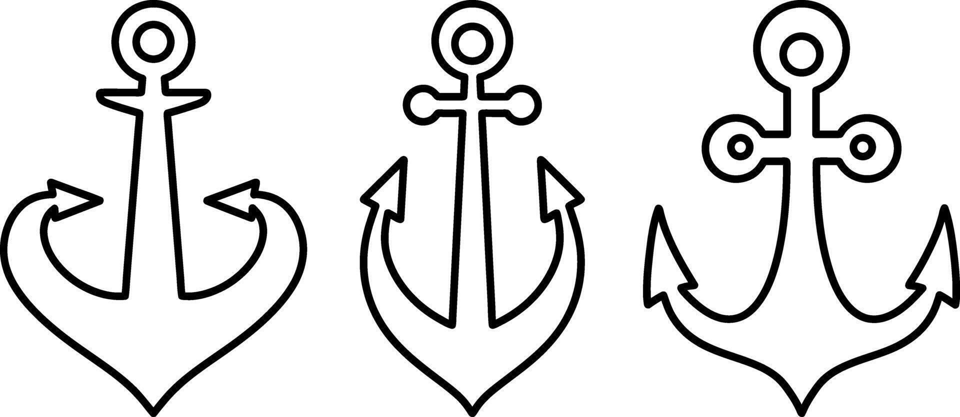 Sketch anchor clipart Sea symbol illustration vector