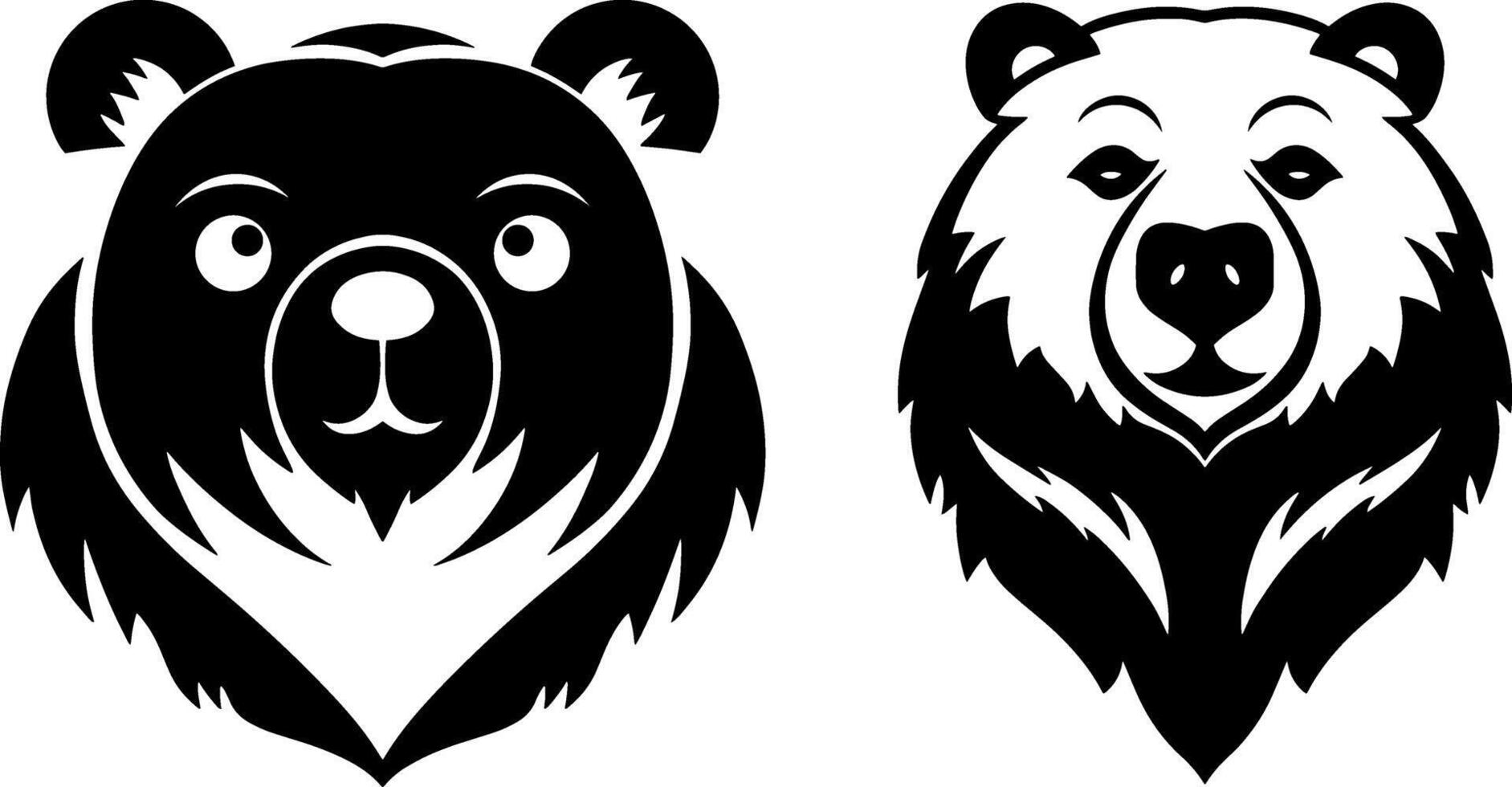 Cartoon bear clipart isolated Animal logo illustration vector