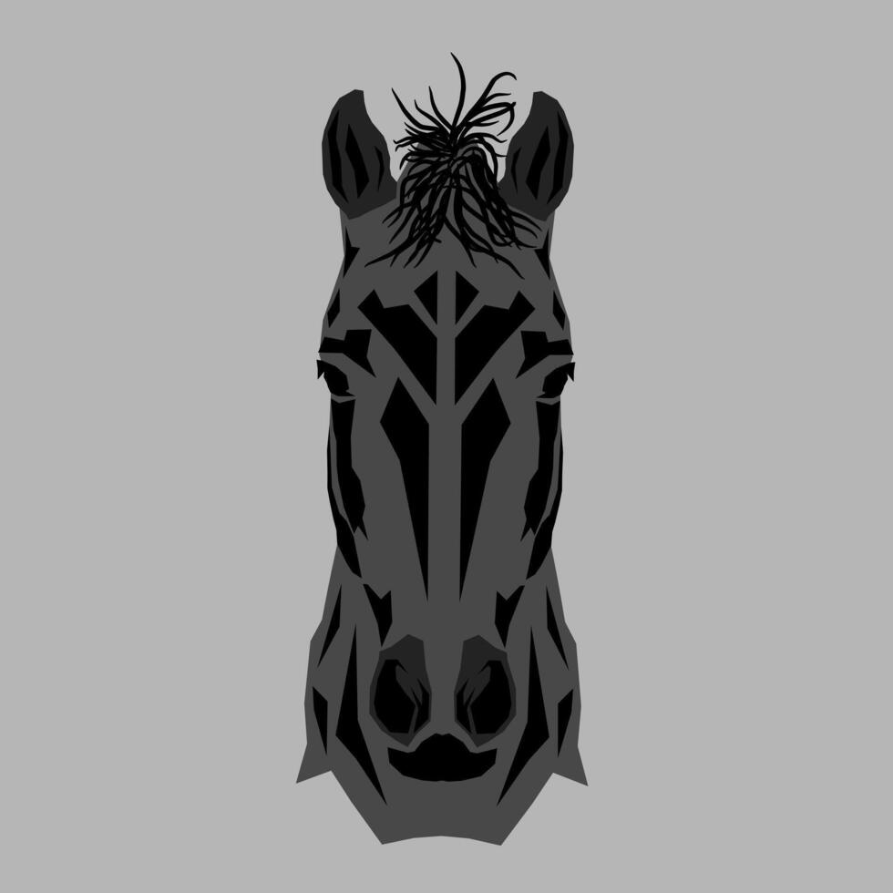 unique and creative illustration of a horse's face or head. vector