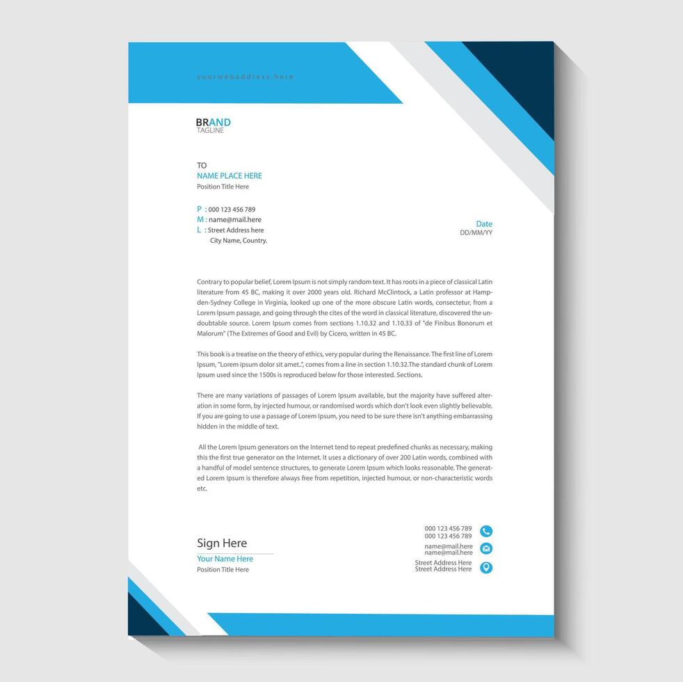 corporate letterhead design vector