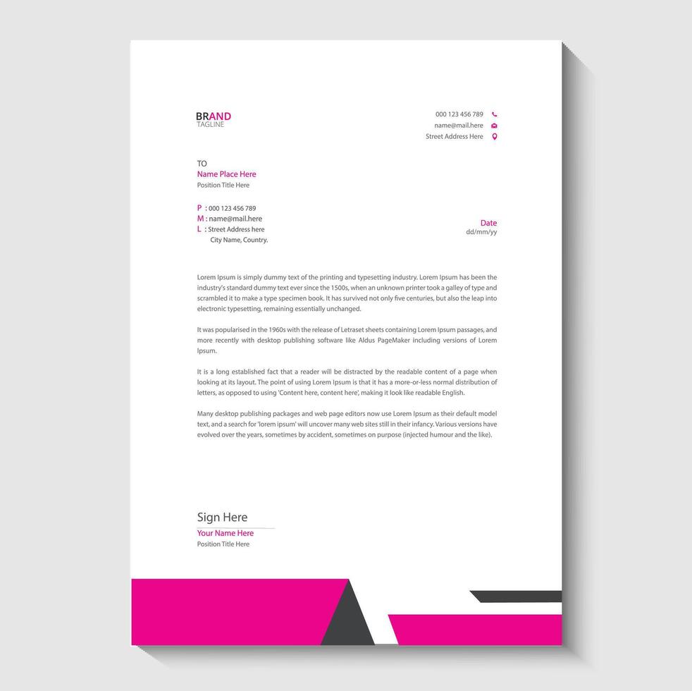 company letterhead design vector