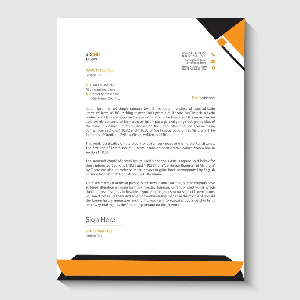 company letterhead design vector