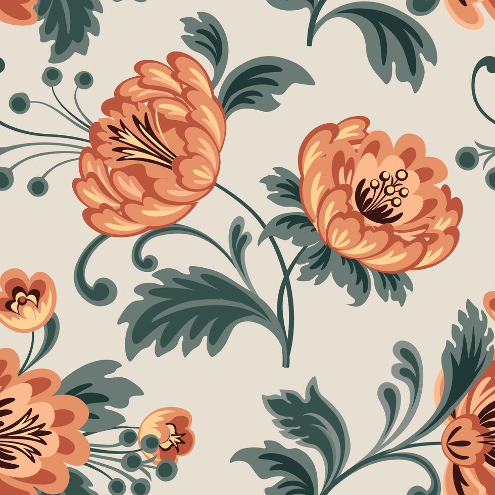 Floral seamless pattern. Flower background. Flourish garden texture with flowers and leaves vector