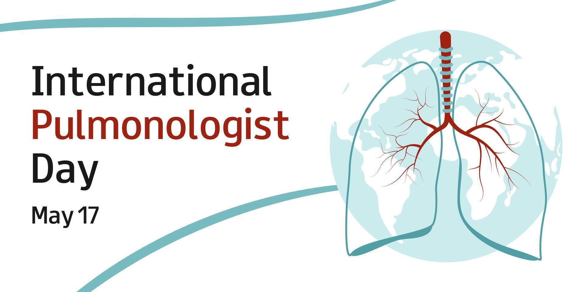 International Pulmonologist Day. 17. Medical holiday. Horizontal template for banner, greeting card, presentation, flyer. vector