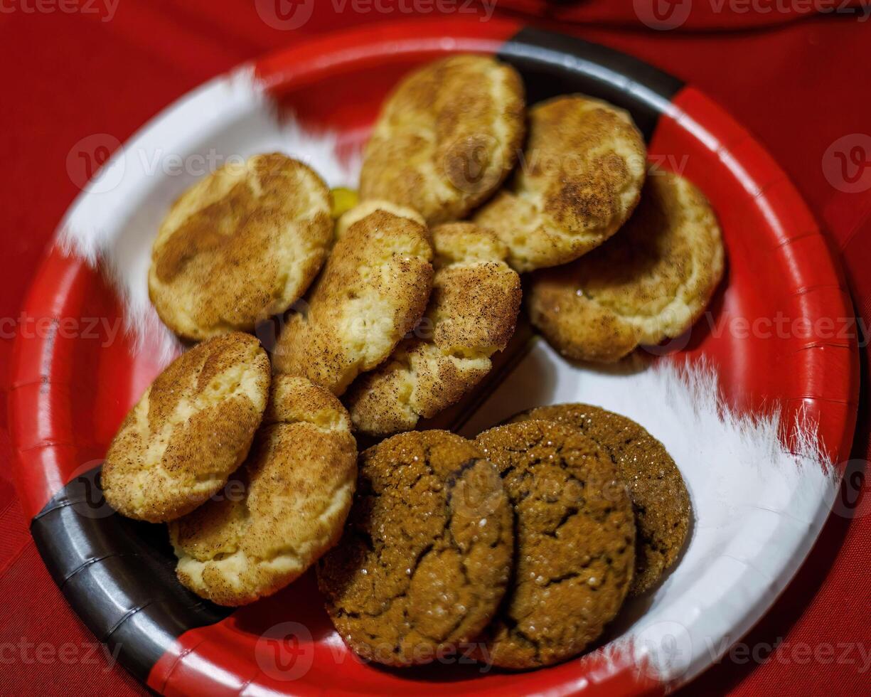 a plate of holiday cookies plated up to be sent home with someone photo