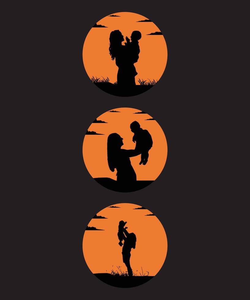 Mother's day silhouette vector
