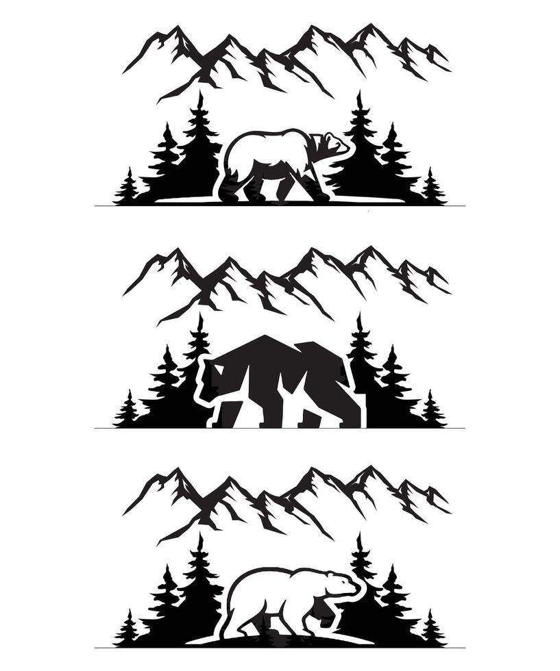 Bear Silhouette design vector