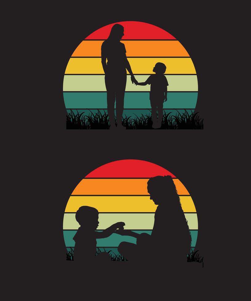 Mother's day silhouette vector