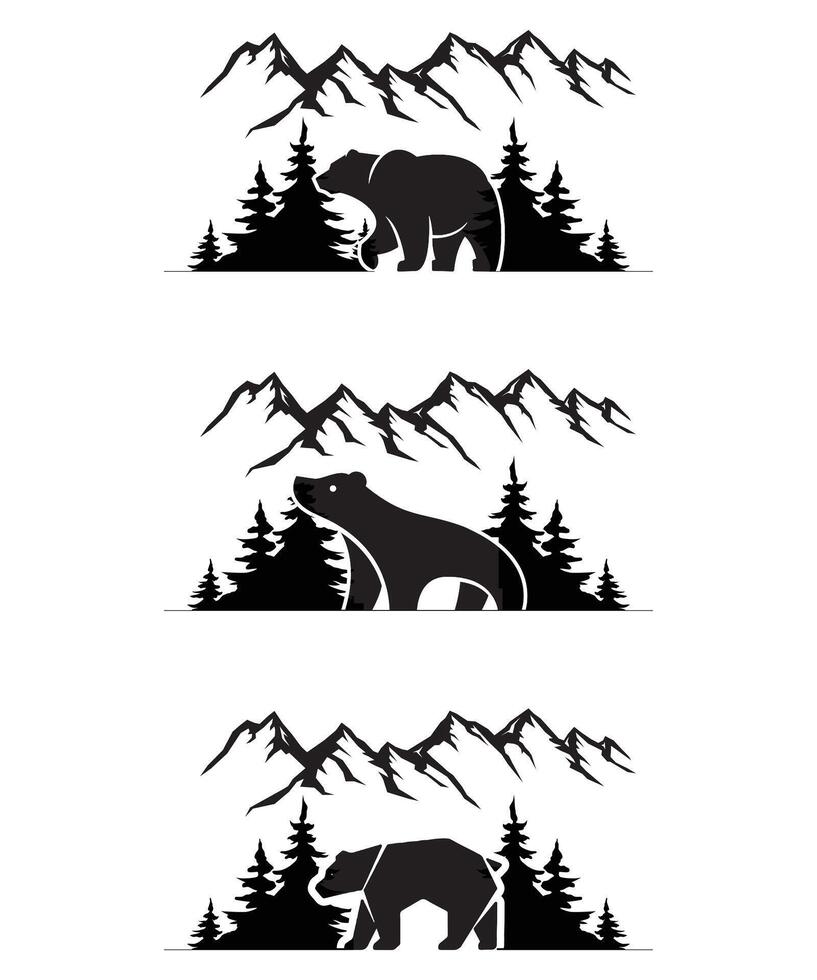 Bear Silhouette design vector