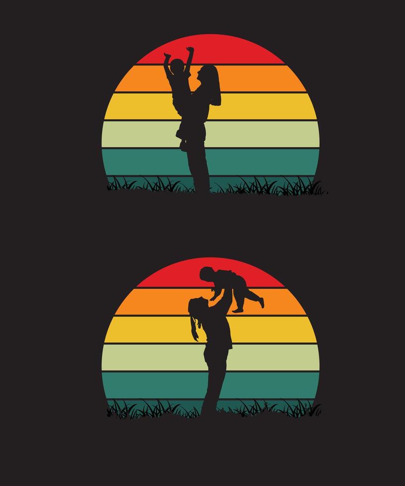 Mother's day silhouette vector