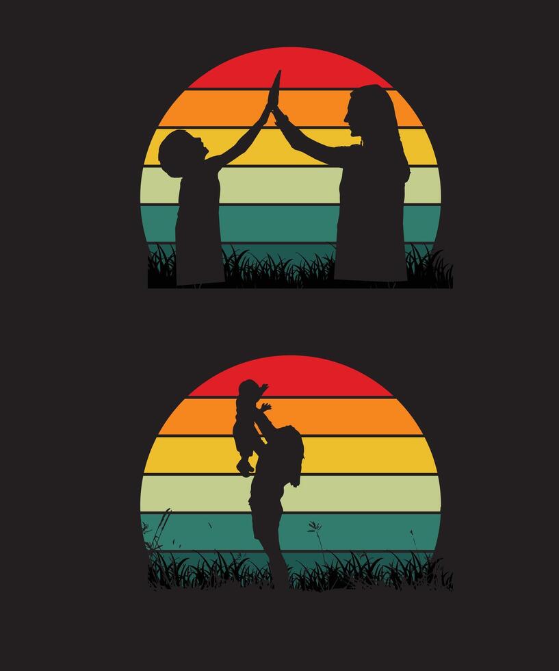 Mother's day silhouette vector