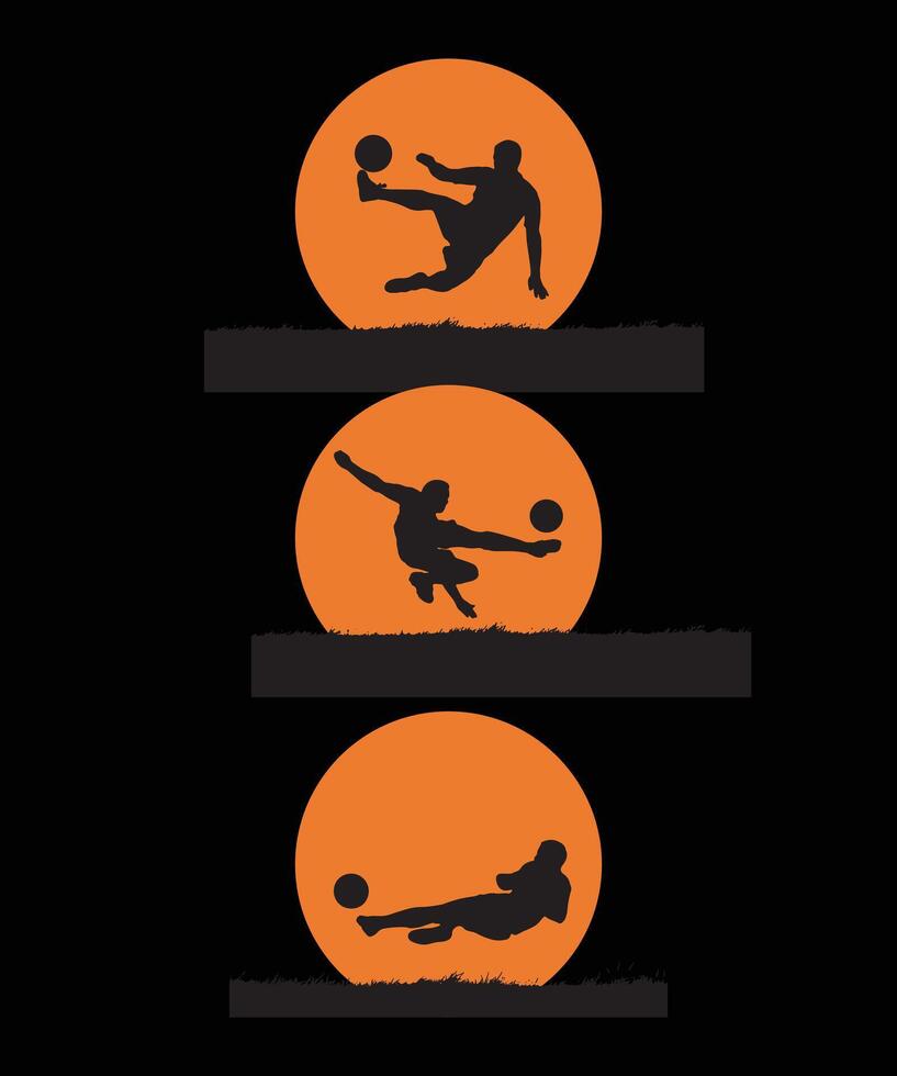 Man Women Playing Soccer Silhouette vector