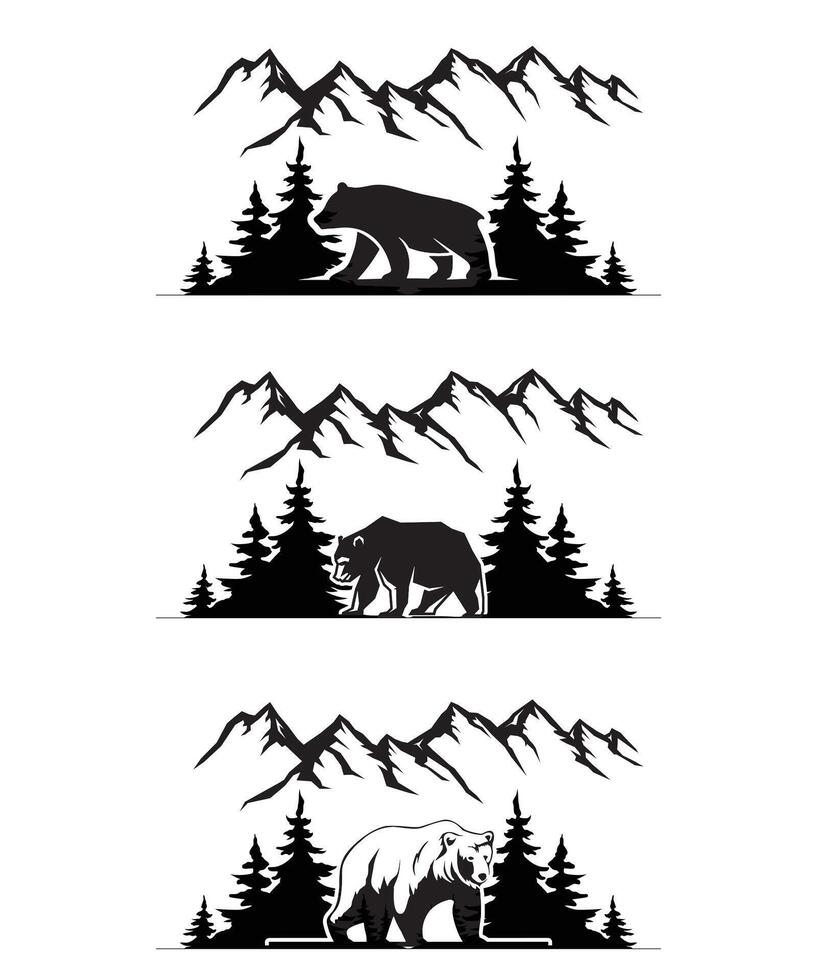 Bear Silhouette design vector