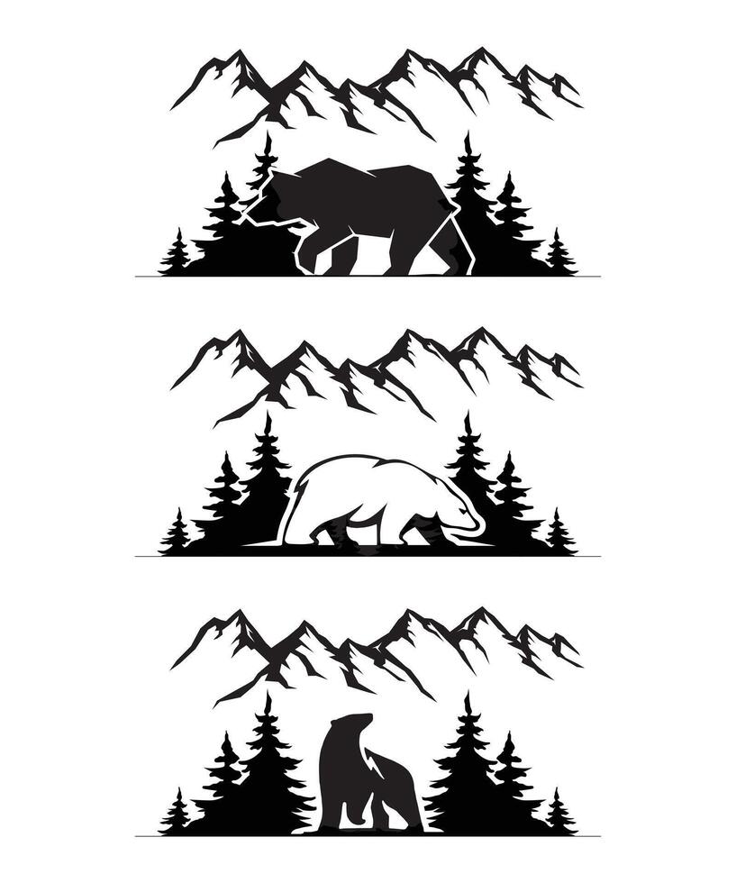 Bear Silhouette design vector