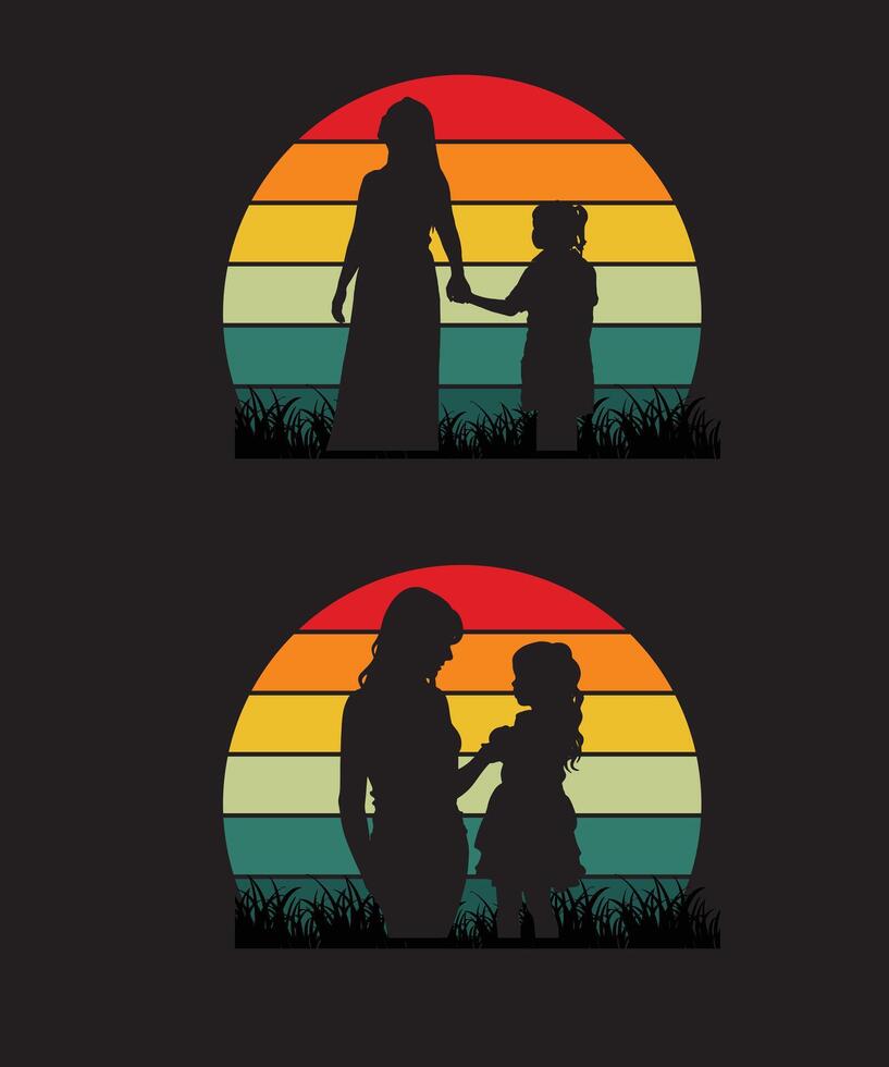 Mother's day silhouette vector