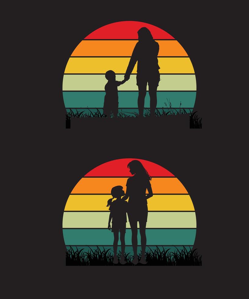 Mother's day silhouette vector