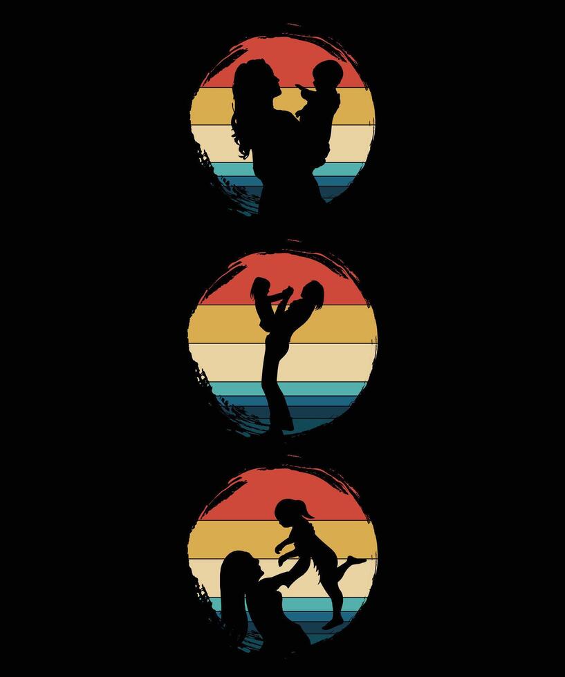Mother's day silhouette vector