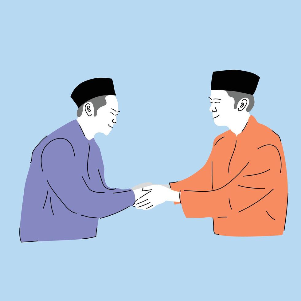 Cultural Greeting of Respectful Handshake vector