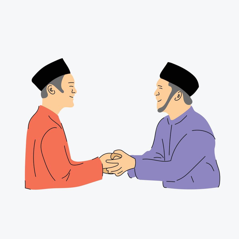 Cultural Greeting of Respectful Handshake vector