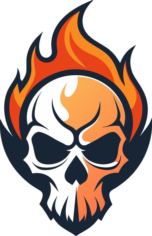 Modern fire skull logo illustration vector