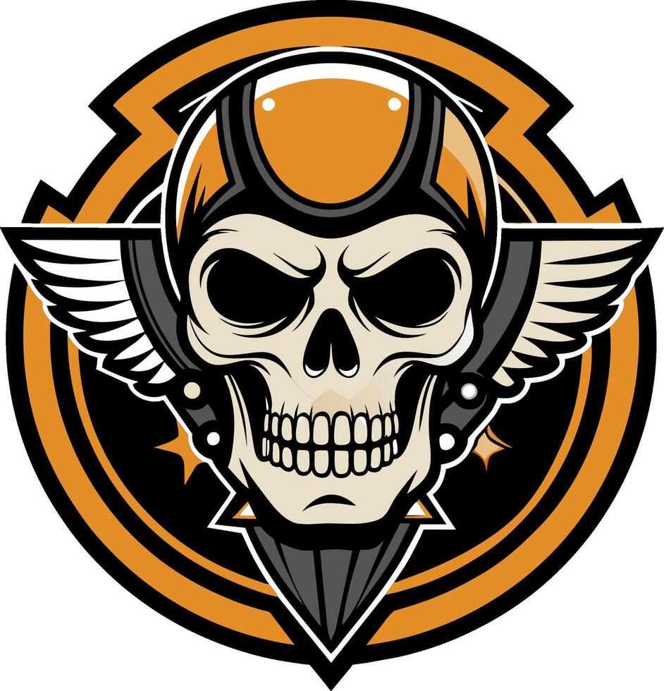 Skull rider logo illustration vector